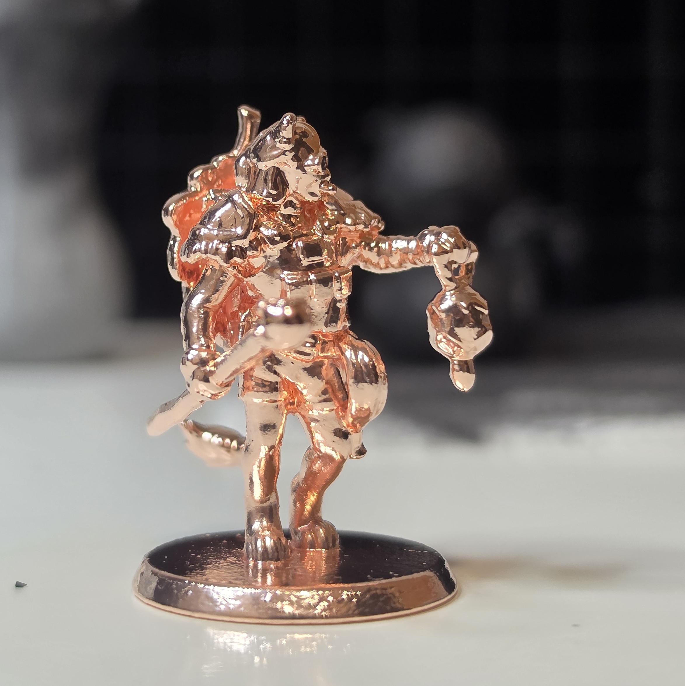 Copper-plated tabletop miniature